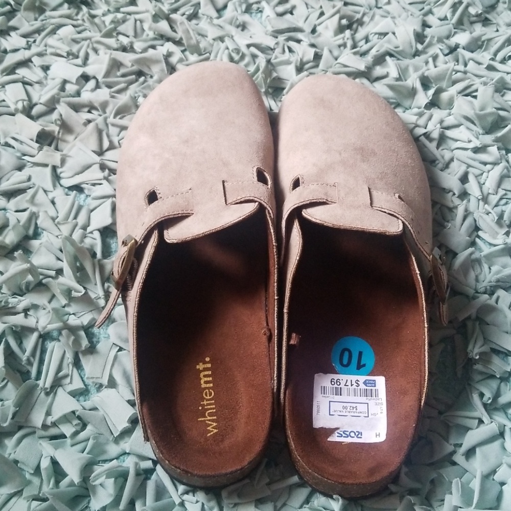 Womens Whitemt slide ons